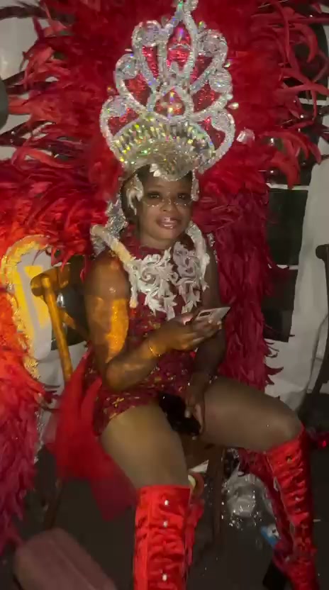 The Seagull Queen backstage before the performance.